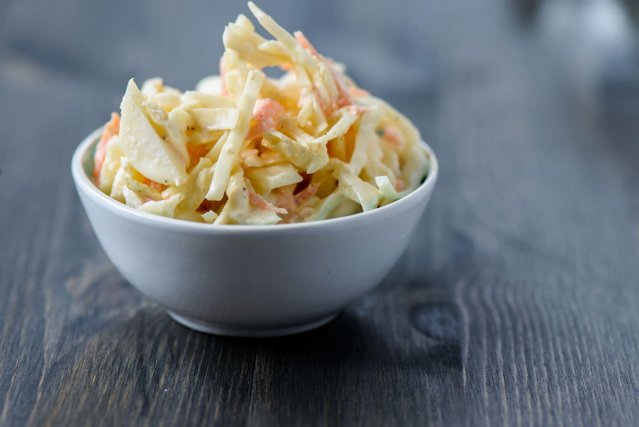 Coleslaw, creamy sauce with cashew nut pureeimage