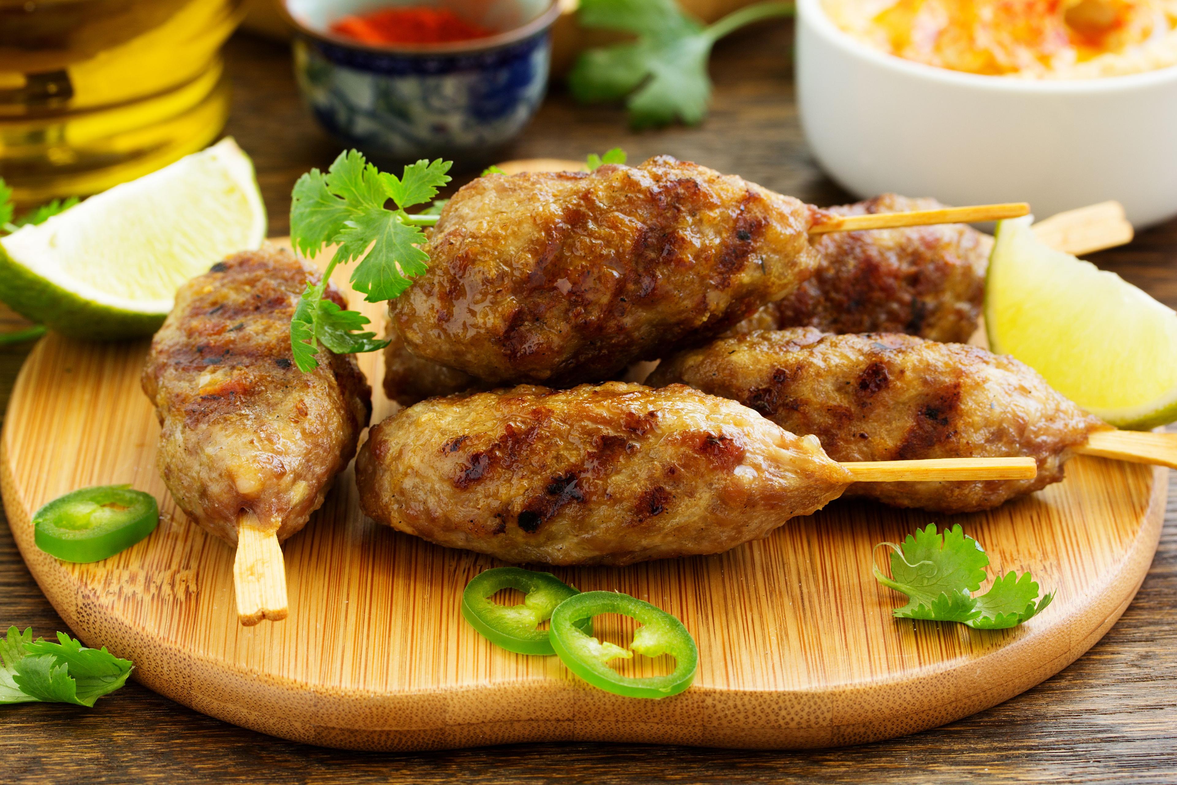 Koftes: skewer of ground beef for main inspiration recipe image